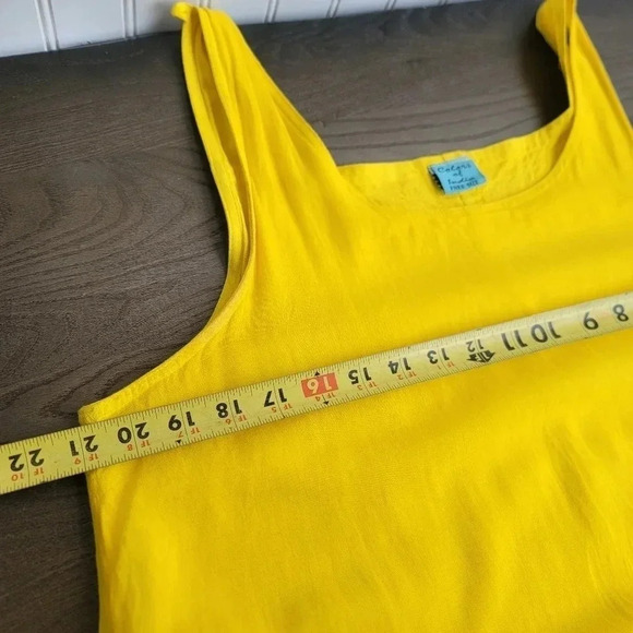 Colors of India Dress Womans Long Sleeveless Free Size Yellow Fringe Maxi Layere - Picture 6 of 12